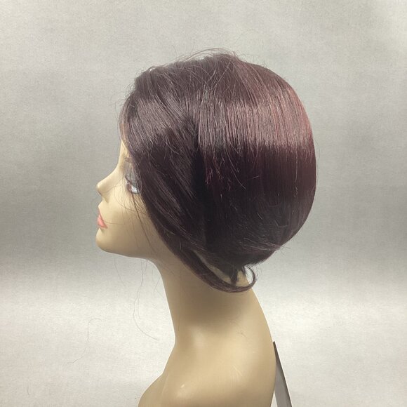 H/H Avanza Short Straight #S1B/112 Black Burgundy 100% Human Hair Blend Full Wig - Picture 5 of 9